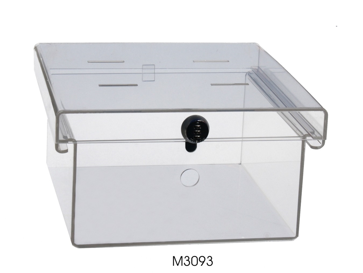 Clear Plastic Lock Box. Source One Premium Acrylic Cube